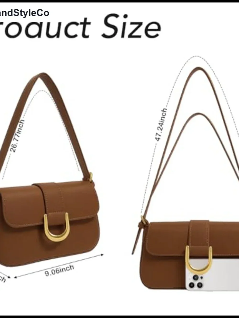 PU Leather Vintage Hobo Bag for Women Small Shoulder Purse 2 Straps